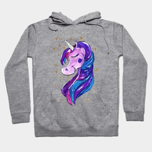 Sparkling Purple Unicorn Hoodie by ZeichenbloQ